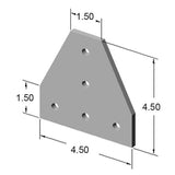 15JP4506 5 Hole Tee Joining Plate dimensions