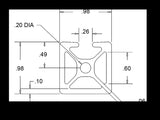 1.0" x 1.0" Mono-Slotted Aluminum Extrusion