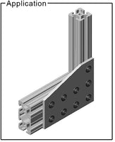 9 Hole 90 Degree Joining Plate -BLACK