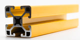 1.5" x 1.5" Ultra-Lite Smooth T-Slotted Aluminum Extrusion - Yellow Powder Coated