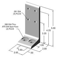2" Floor Mount Foot dimensions