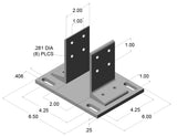 2.0" x 2.0" Deluxe Floor Mount Base Plate