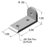 10HI8312 1" L-Pivot Arm dimensions