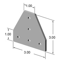 10JP4204 5 Hole Tee Joining Plate dimensions