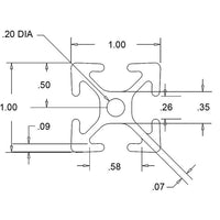 1.0" x 1.0" Smooth T-Slotted Aluminum Extrusion