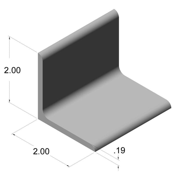 2.0" x 2.0" x .19" Aluminum Angle Stock