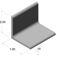 1.0" x 1.0" x .125" Aluminum Angle Stock