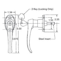 Black 360° Rotation Locking Door Handle