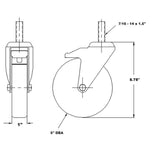 5" Threaded Stem Caster w/ Brake