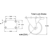 4" Swivel Caster w/ Brake