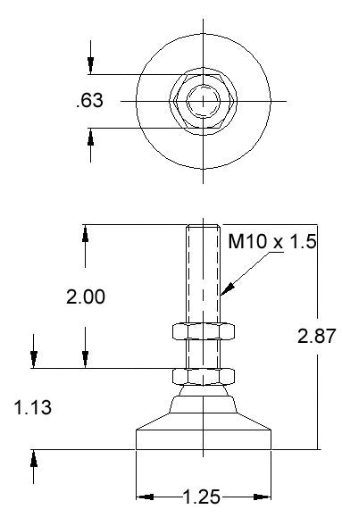 M10 x 1.5 Deluxe Leveling Feet