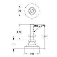 M12 x 1.75 Deluxe Leveling Feet