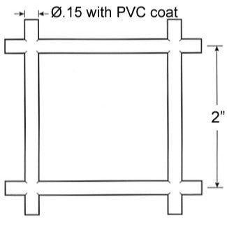 2" x 2" Black PVC Coated Wire Mesh