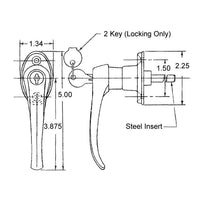 Black 360° Rotation Locking Door Handle