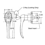 Black 360° Rotation Locking Door Handle
