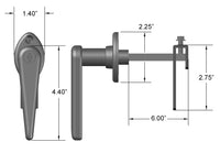 360° Rotating Black Locking Door Handle dimensions