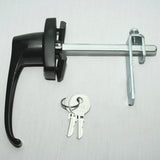 Black 360° Rotation Locking Door Handle assembled