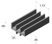 15 Series Lower Door Track dimensions