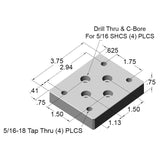 Flange Mount Caster Base Plate