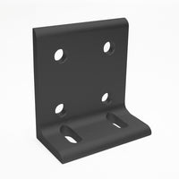 Black 6 Hole Slotted Inside Corner Bracket