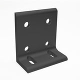 Black 6 Hole Slotted Inside Corner Bracket