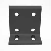 Black 6 Hole Slotted Inside Corner Bracket