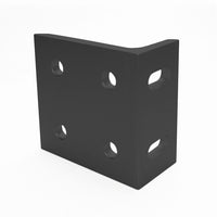 Black 6 Hole Slotted Inside Corner Bracket