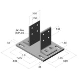 3.0" x 3.0" Deluxe Floor Mount Base Plate