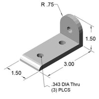 15HI8805 1.5" L-Pivot Arm dimensions