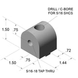 15HI8814 1.5" Living Pivot Nub dimensions