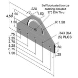 180° Pivot Bracket dimensions