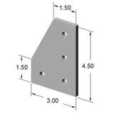 15JP4505 4 Hole 90 Degree Joining Plate dimensions