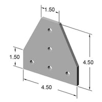 15JP4506 5 Hole Tee Joining Plate dimensions