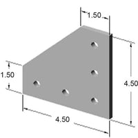 15JP4507 5 Hole 90 Degree Joining Plate dimensions