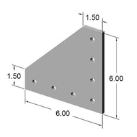 15JP4508 7 Hole 90 Degree Joining Plate dimensions