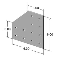 15JP4510  12 Hole 90 Degree Joining Plate dimensions