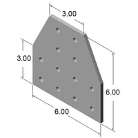 15JP4520 12 Hole Tee Joining Plate dimensions