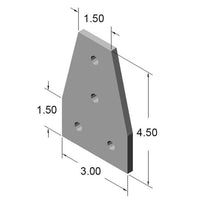 15JP4527 4 Hole Tee Joining Plate dimensions