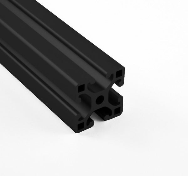 1.5" x 1.5" Lite Smooth Black T-Slotted Aluminum Extrusion