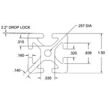 1.5" x 1.5" Smooth T-Slotted Aluminum Extrusion