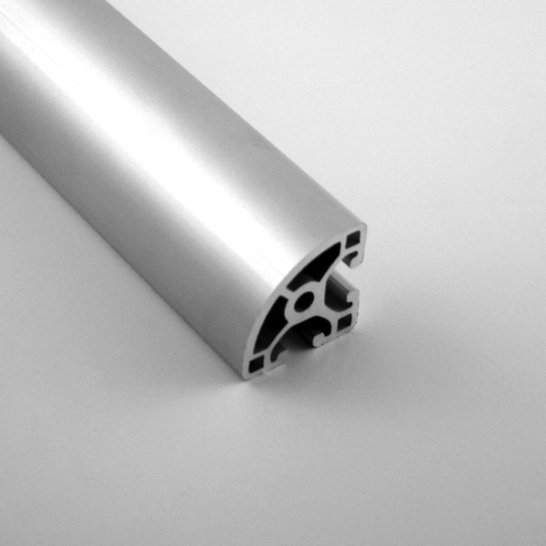 1.5" - 1/4" Lite Smooth Quarter Round T-Slotted Aluminum Extrusion