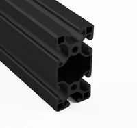 1.5" x 3.0" Lite Smooth Black T-Slotted Aluminum Extrusion