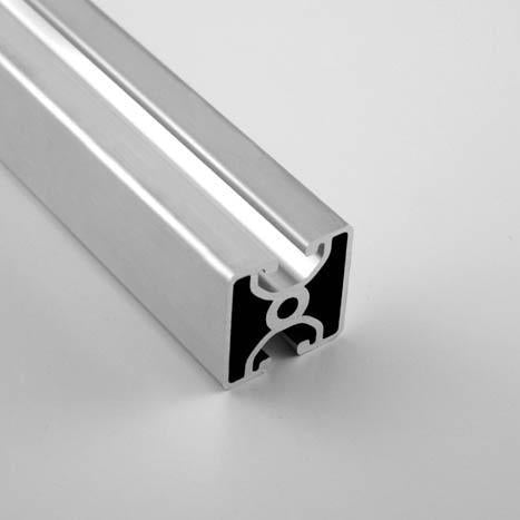 1.5" x 1.5" Lite Smooth Bi-Slot Aluminum Extrusion