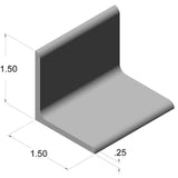 1.5" x 1.5" x .25" Aluminum Angle Stock