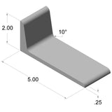 2.0" x 5.0" x .250" Aluminum Foot Mount Angle Stock
